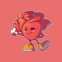A Rose Character holding a Heart. vector