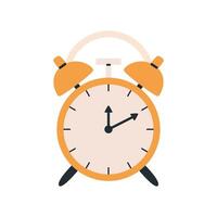 Alarm clock in a flat style. Wake up. Healthy lifestyle. Flat illustration isolated on white background. vector