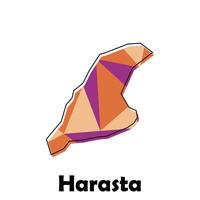 Map of Harasta design, map with polygonal style template element vector