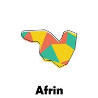 Map City of Afrin polygon geometric design, suitable for your company with outline design template vector