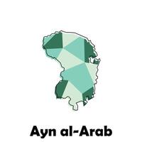 Map City of Ayn al Arab polygon geometric design, suitable for your company with outline design template vector