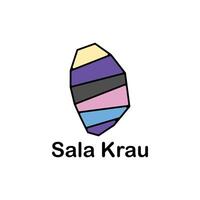 Map of Sala Krau colorful illustration design, element graphic illustration template vector