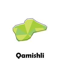 Map City of Qamishli polygon geometric design, suitable for your company with outline design template vector