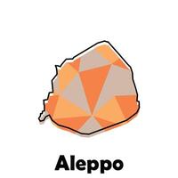 Map City of Aleppo polygon geometric design, suitable for your company with outline design template vector