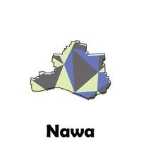 Map of Nawa design, map with polygonal style template element vector