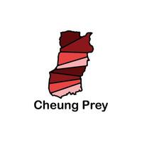 Cheung Prey map. map of Cambodia Country colorful design, illustration design template on white background vector
