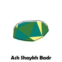 map of Ash Shaykh Badr modern outline, High detailed Syria map illustration Design Template vector