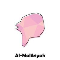 Map City of Al Malikiyah polygon geometric design, suitable for your company with outline design template vector