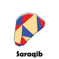 Map of Saraqib design, map with polygonal style template element vector