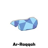 Map Syria Country With City of Ar Raqqah, geometric and colorful logo design template element vector
