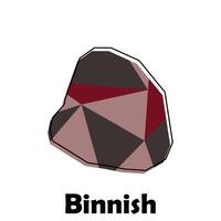 Map of Binnish design, map with polygonal style template element vector