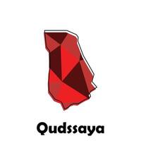 Map City of Qudssaya polygon geometric design, suitable for your company with outline design template vector