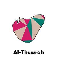 Map of Al Thawrah design, map with polygonal style template element vector
