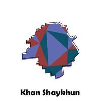 Map of Khan Shaykhun design, map with polygonal style template element vector