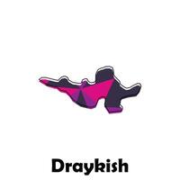 Map City of Draykish polygon geometric design, suitable for your company with outline design template vector