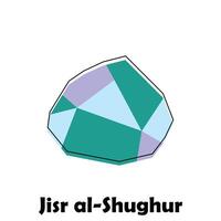 Map City of Jisr al Shughur polygon geometric design, suitable for your company with outline design template vector