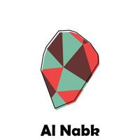 Map City of Al Nabk polygon geometric design, suitable for your company with outline design template vector