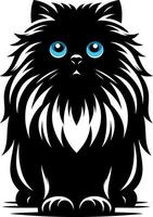 The elegance, simplicity, graceful design of the Persian cat silhouettes and icons vector