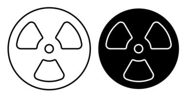 Linear icon. radioactive hazard sign. Simple black and white on white background vector