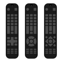 Set of Control tv panel. Remote control of electronic devices. Simple black white isolated on white background in flat style vector