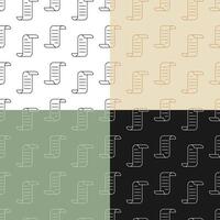 set of seamless patterns with Scroll paper icon. Papyrus paper rolled up. Ornament for decoration and printing on fabric. Design element. vector
