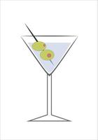 Flat Coctail illustration, isolated on white background vector