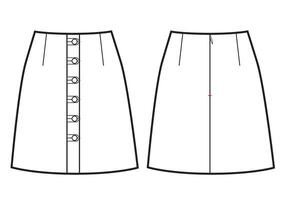A-silhouette skirt template isolated on white vector