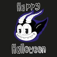 Spooky season illustration. Happy Halloween day. Creepy fictional characters. A vampire, a devil and a ghost. flat spooky characters vector