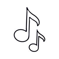 Music notes, song, melody. Flat icon for musical apps and websites background. Retro groovy illustration on white background vector