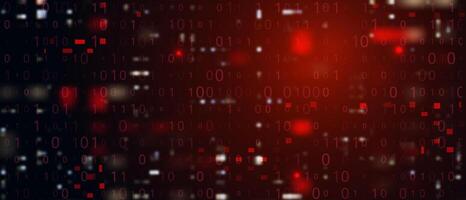 Digital Binary Code on Dark Red Background. Data Breach vector
