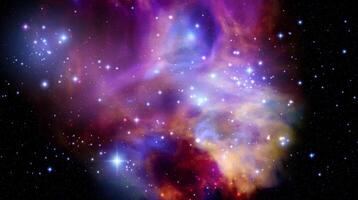 Space background with realistic nebula and shining stars. Magic colorful galaxy with stardust vector
