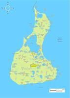 Artistic map of Block Island, Rhode Island, USA vector