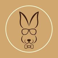 Rabbit trendy icon subtle beautiful illustration colorful abstract artwork vector