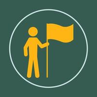 Man with flag trendy icon cunning abstract beautiful illustration colorful artwork design vector