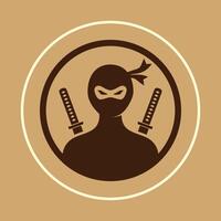 Ninja trendy icon subtle beautiful illustration colorful abstract artwork vector