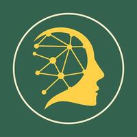 Head tech exciting trendy icon lovely abstract illustration artwork colorful design vector