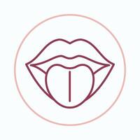 Tongue sublime trendy icon beautiful abstract illustration artwork colorful design vector
