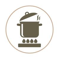 Cooking pan surprising trendy icon lovely abstract illustration artwork colorful design vector