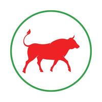 Bull trendy icon skillful abstract illustration colorful artwork design vector