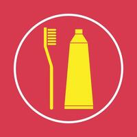 Toothpaste trendy icon attracting abstract illustration colorful artwork design vector