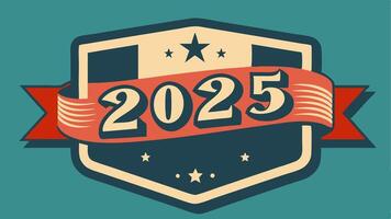 2025 greeting card new year vintage effect for your greeting moment, background your event vector