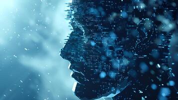 Cyber Head with Technology and Code Based Digital Elements, Cyber, technology, digital, code photo