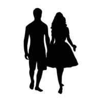 man and woman walking vector