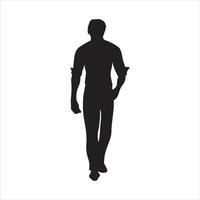 a silhouette of a man walking vector