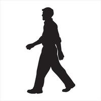 a silhouette of a man walking vector