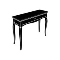 A silhouette of a Console table white background vector