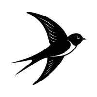 a silhouette of a barn swallow bird vector