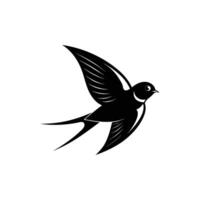 a silhouette of a barn swallow bird vector