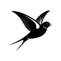 a silhouette of a barn swallow bird vector