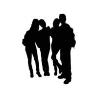 Two colleges students standing and talking with a books vector